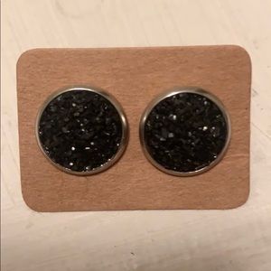 Black stud earrings